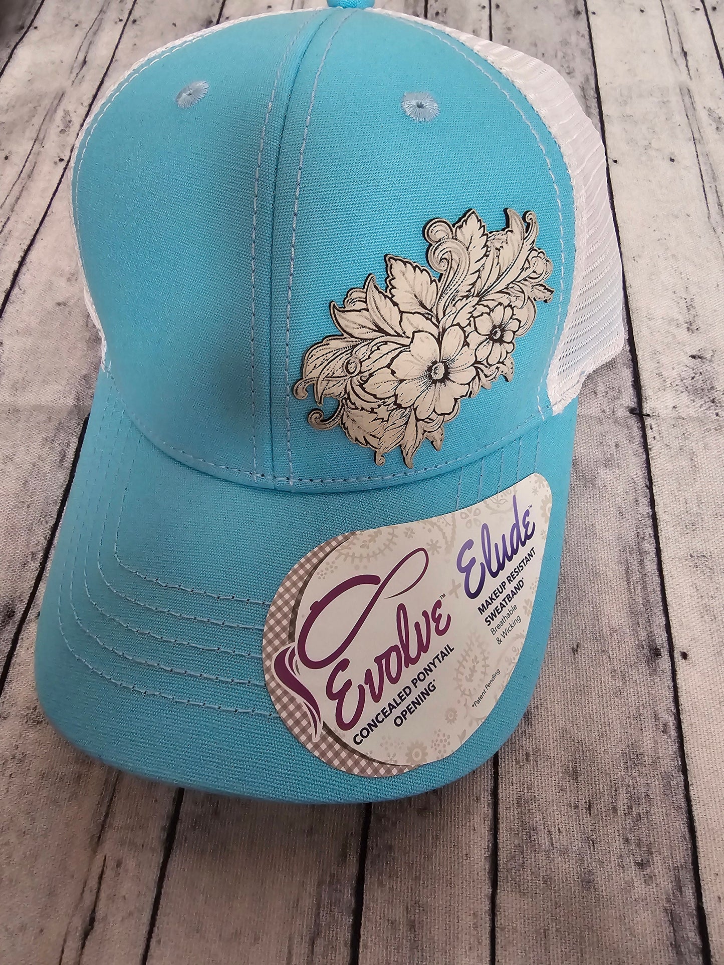 Blooms Cap Women's Leather Patch Cap