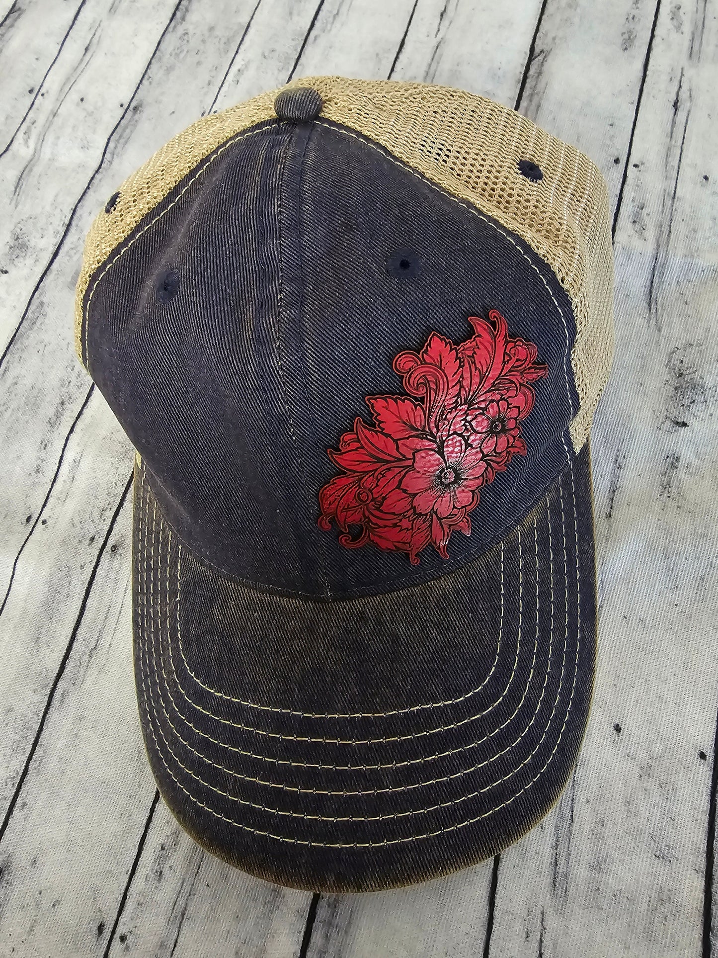 Blooms Cap Women's Unstructured Leather Patch Cap