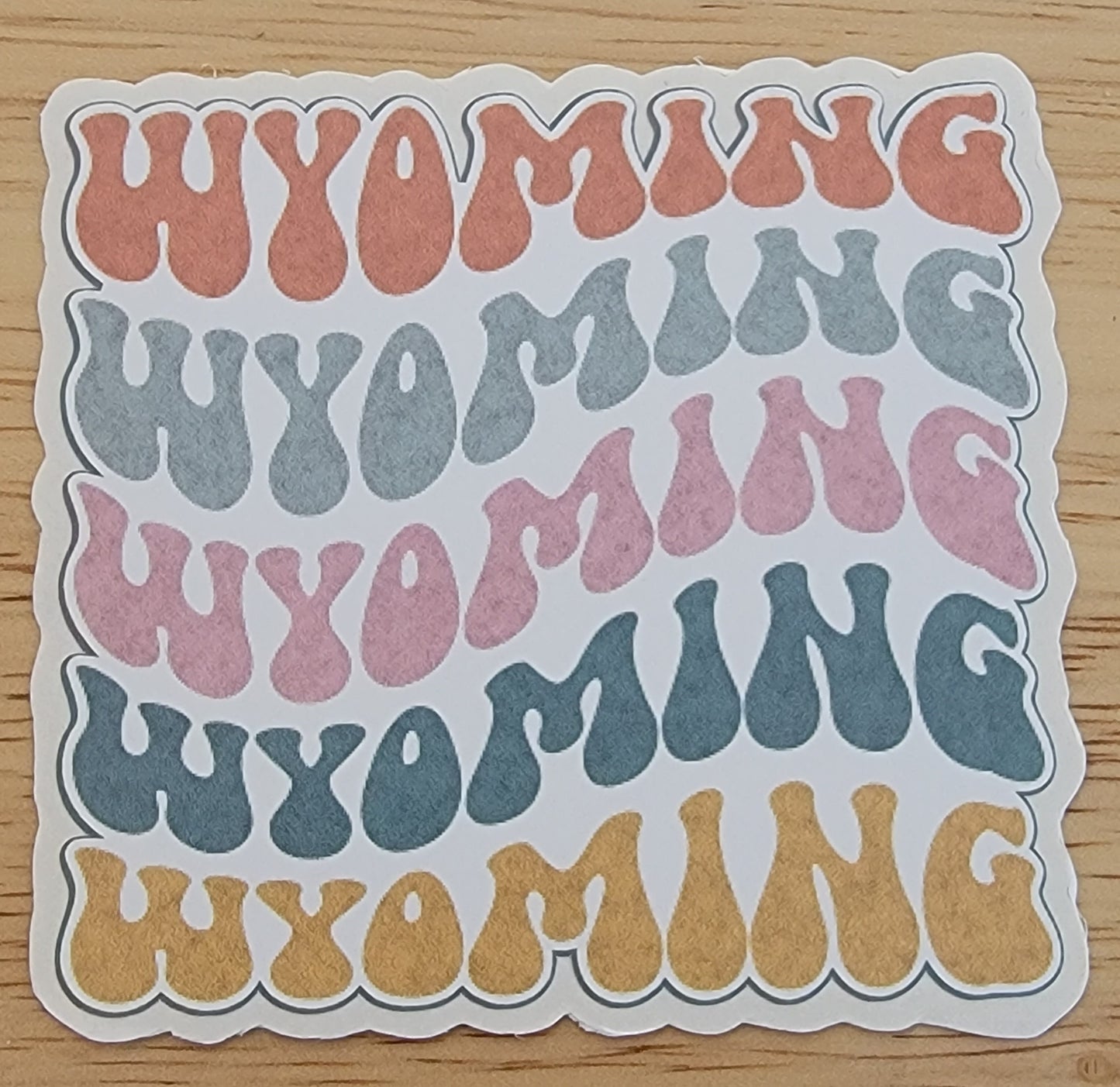 Wyoming Retro Permanent Sticker