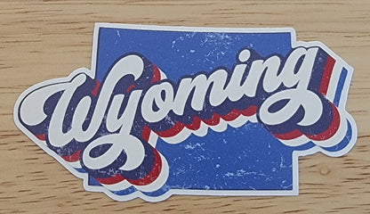 Wyoming State Retro Permanent Sticker
