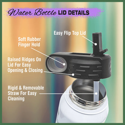 Wyoming 32OZ Insulated Stainless Steel Powder Coated Laser Engraved Hot and Cold Water Bottle