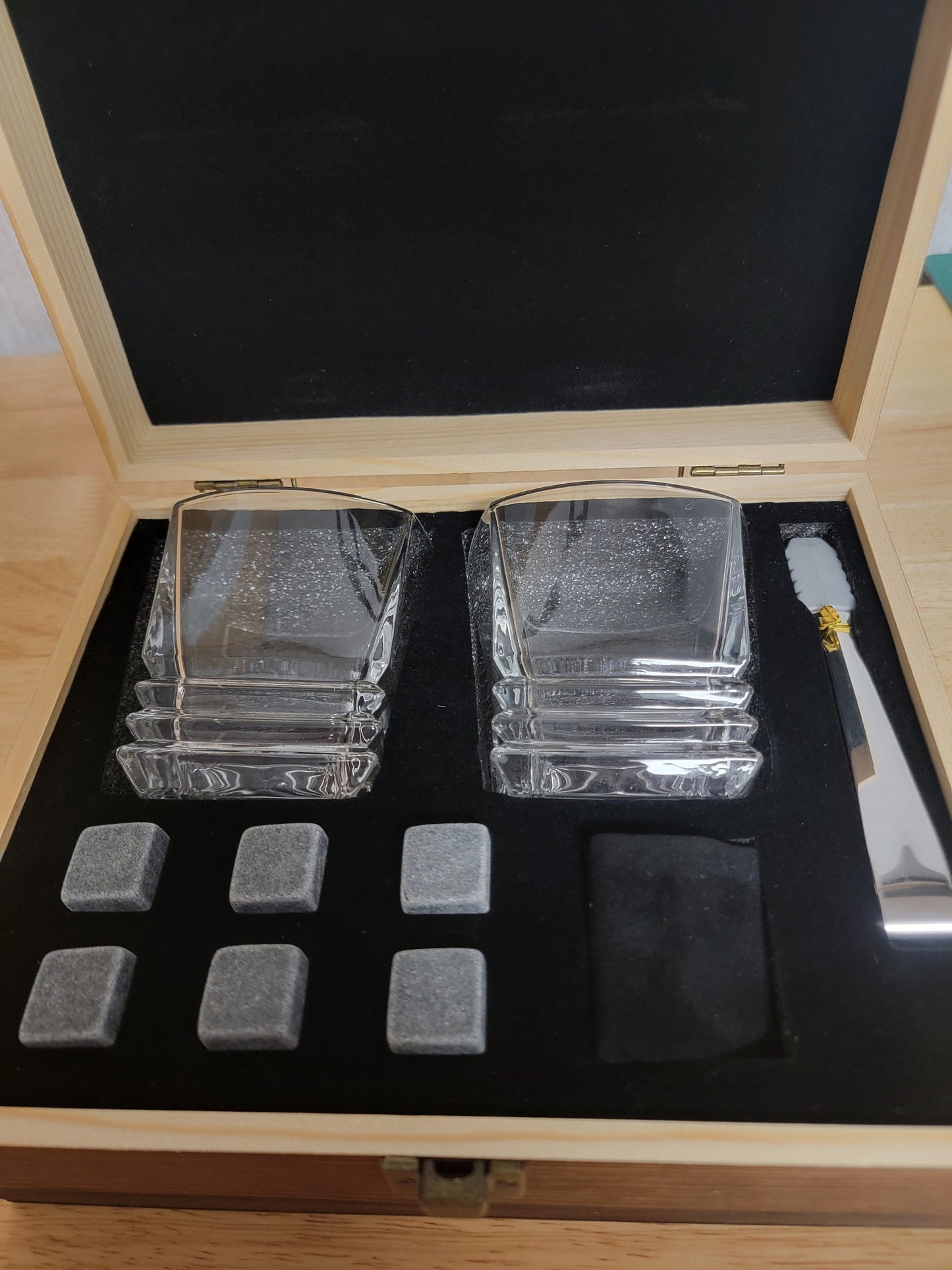 Husband Personalized Boxed Whiskey Gift Set for Male Birthday, Christmas, Valentines Day, Anniversary, Groomsman Gift in a Wooden Box