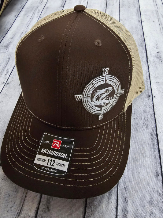 Explorer's Compass and Fish Cap Men's or Women's Richardson 112 Cap