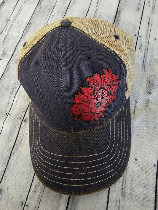 Blooms Cap Women's Unstructured Leather Patch Cap